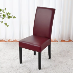 housse de chaise de salle à manger en cuir-pu sur mesure