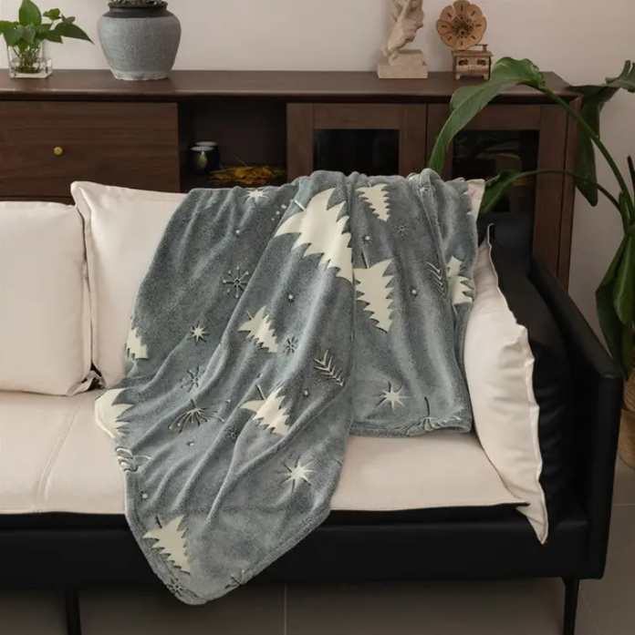 Factory Custom Cartoon Luminous Unicorn Flannel Baby Blanket