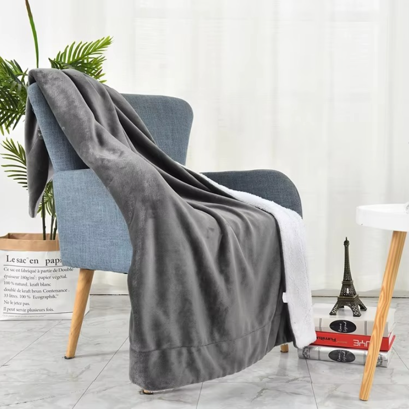 Comfortable Double Layer Coral Fleece Sherpa Winter Throw Blanket