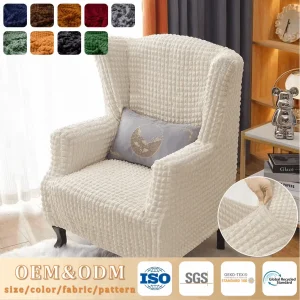 Custom Polyester Bubble Cloth Single Sofa Cover...