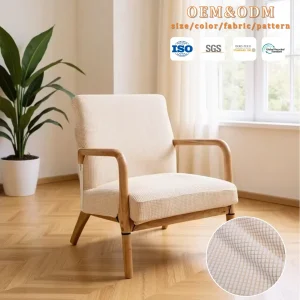 Solid Color Stripe Split Chair Cover Stretch Ja...